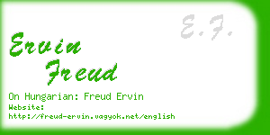 ervin freud business card